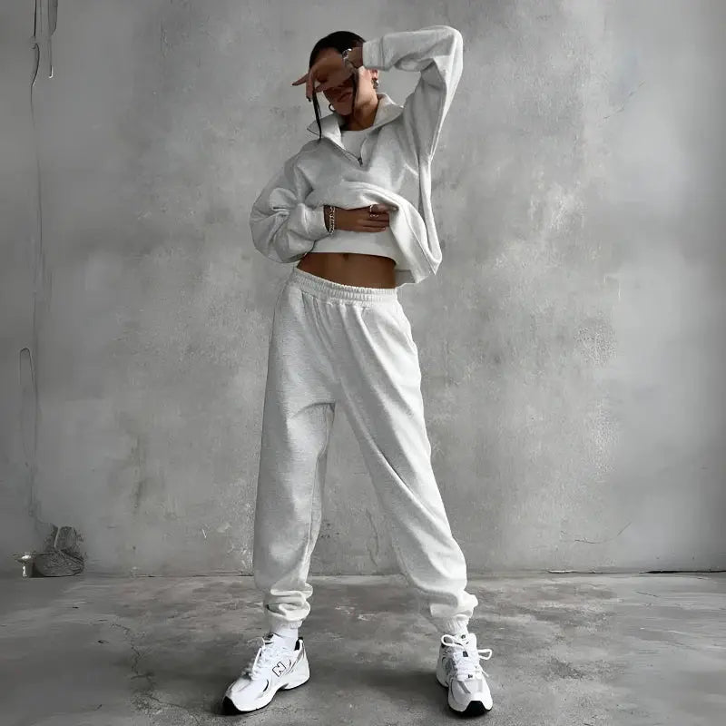 MunaWear - Tracksuits - Brielle – Stylish Women's Tracksuit Set in Pink & Yellow, Relaxed Oversized Fit - 