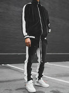 Caden - Luxe Men's Tracksuit With Velvet Fabric And Drawstring For Casual And Street Style 4
