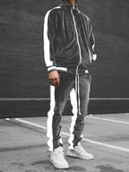 Caden - Luxe Men's Tracksuit With Velvet Fabric And Drawstring For Casual And Street Style 3