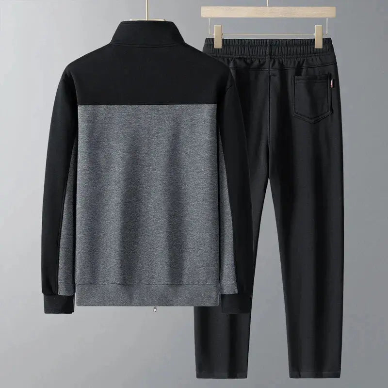 Caden - Modern Men's Tracksuit Set With Zip Jacket And Geometric Design For Casual Wear 3