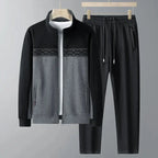 Caden - Modern Men's Tracksuit Set With Zip Jacket And Geometric Design For Casual Wear 0