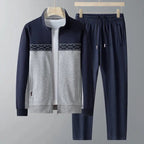 Caden - Modern Men's Tracksuit Set With Zip Jacket And Geometric Design For Casual Wear 1