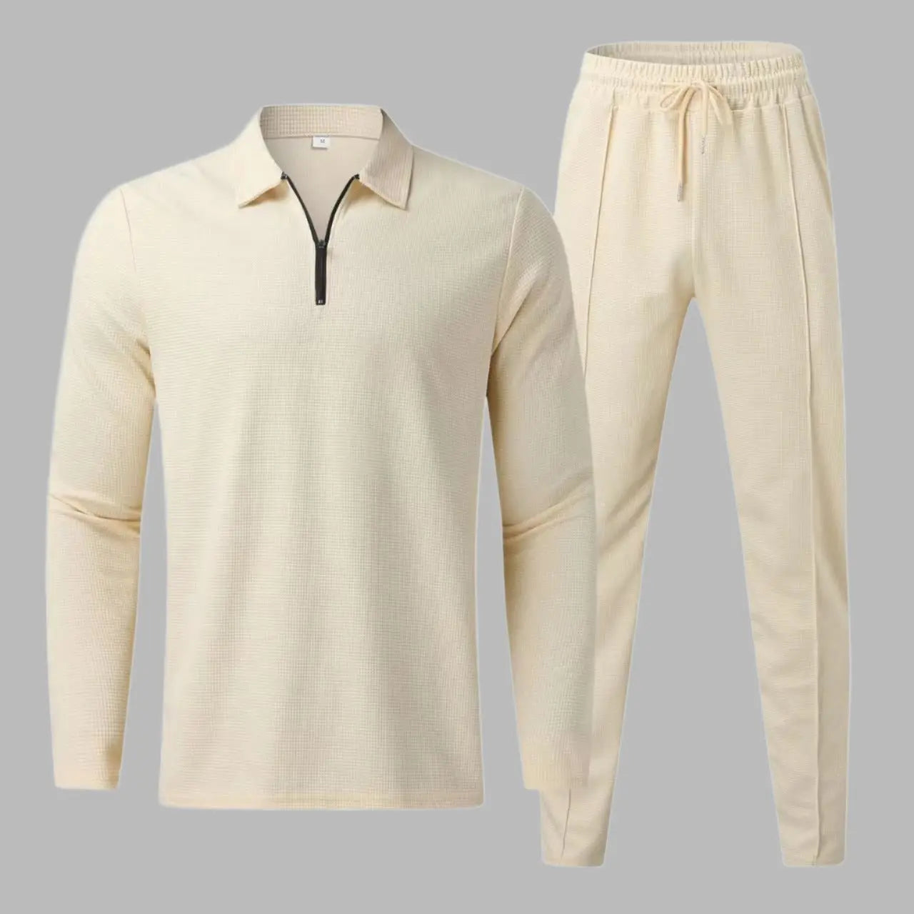 Caden - Modern Men's Tracksuit Set With Zip Polo Top And Jogger Pants For Casual And Active Days 1