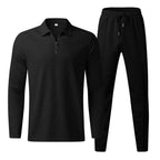 Caden - Modern Men's Tracksuit Set With Zip Polo Top And Jogger Pants For Casual And Active Days 0