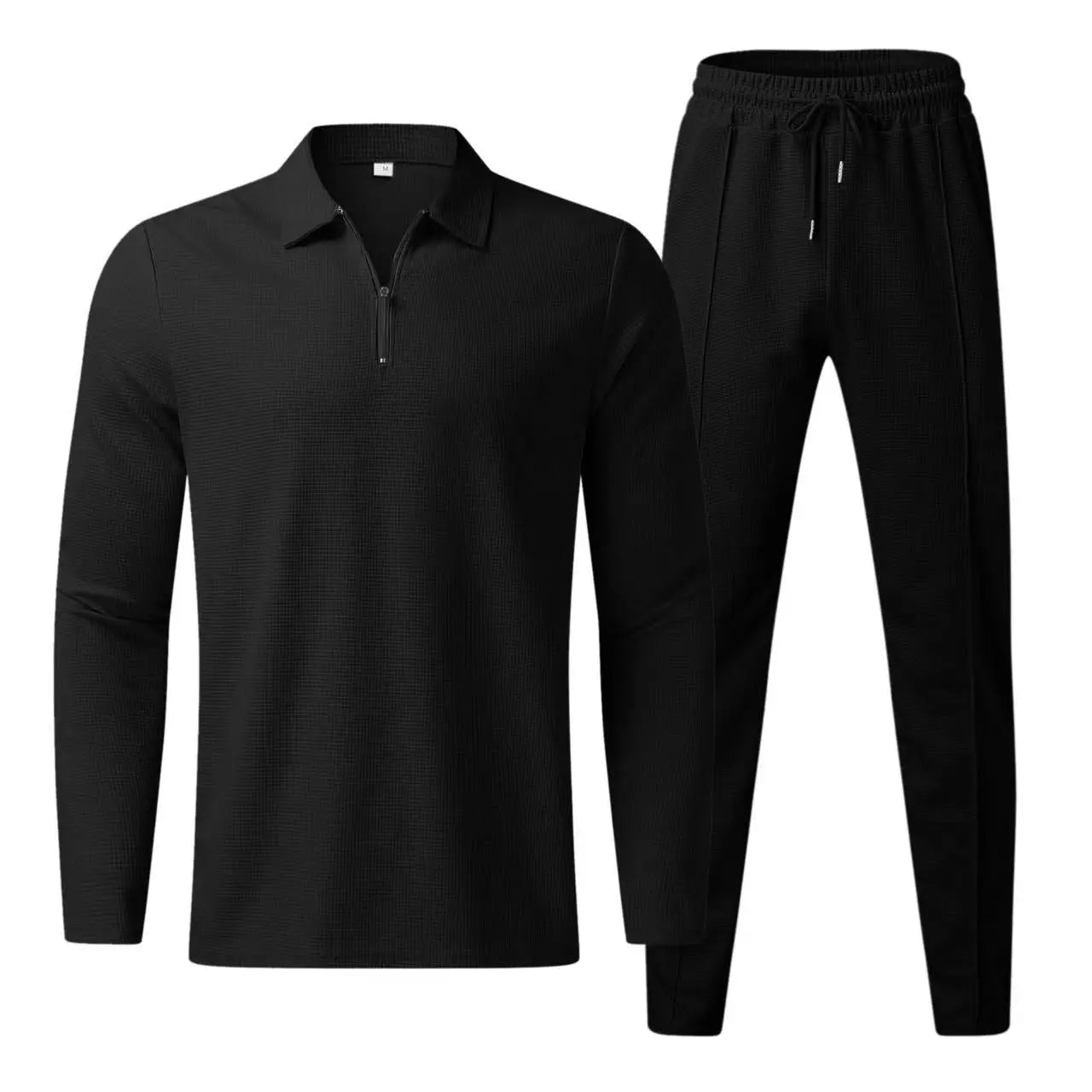 Caden - Modern Men's Tracksuit Set With Zip Polo Top And Jogger Pants For Casual And Active Days 0