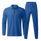 Caden - Modern Men's Tracksuit Set With Zip Polo Top And Jogger Pants For Casual And Active Days 3