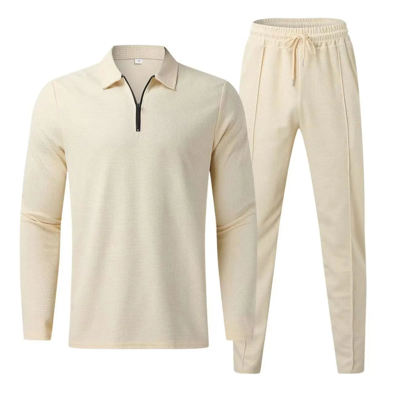 Caden - Modern Men's Tracksuit Set With Zip Polo Top And Jogger Pants For Casual And Active Days 5