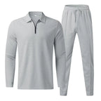 Caden - Modern Men's Tracksuit Set With Zip Polo Top And Jogger Pants For Casual And Active Days 2