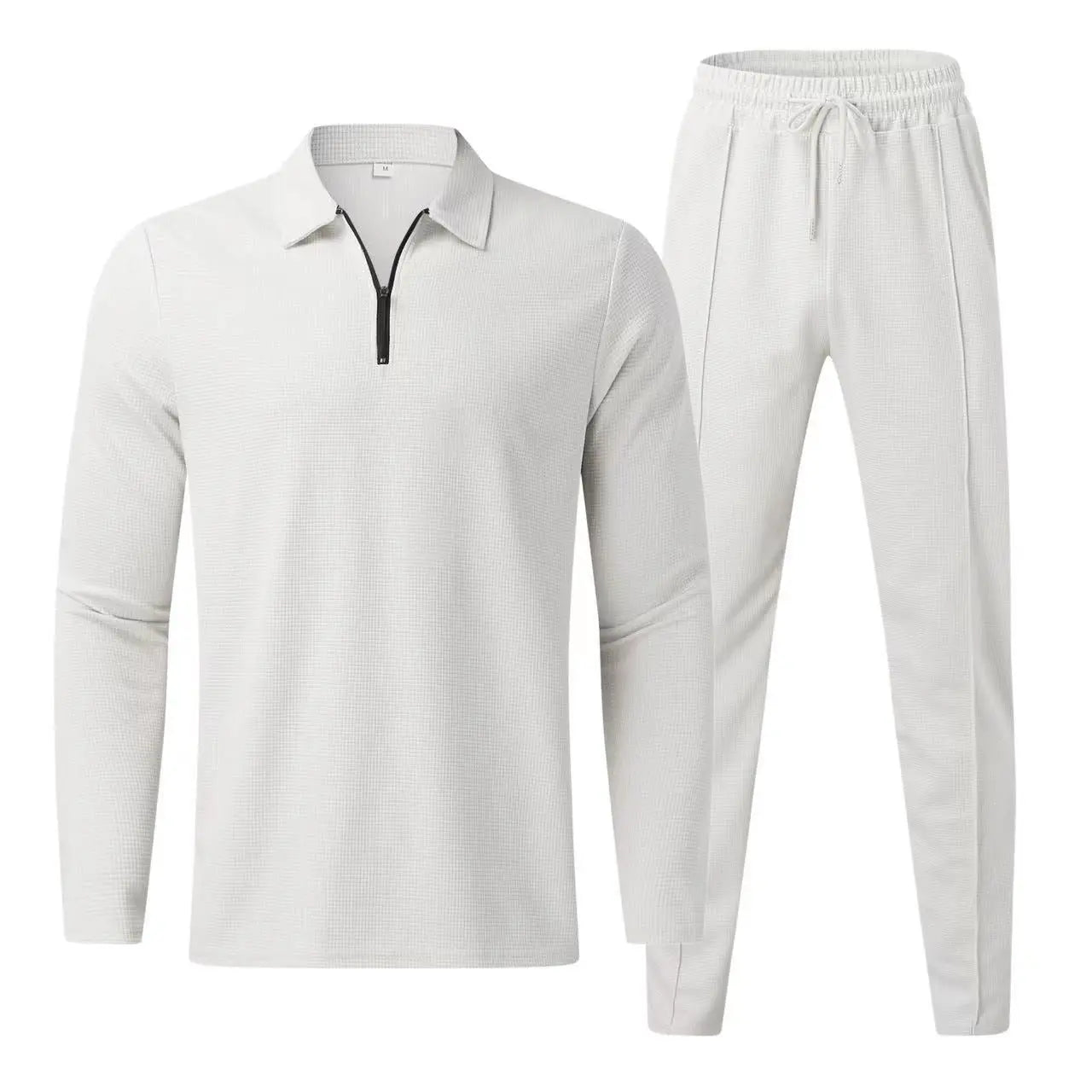 Caden - Modern Men's Tracksuit Set With Zip Polo Top And Jogger Pants For Casual And Active Days 4