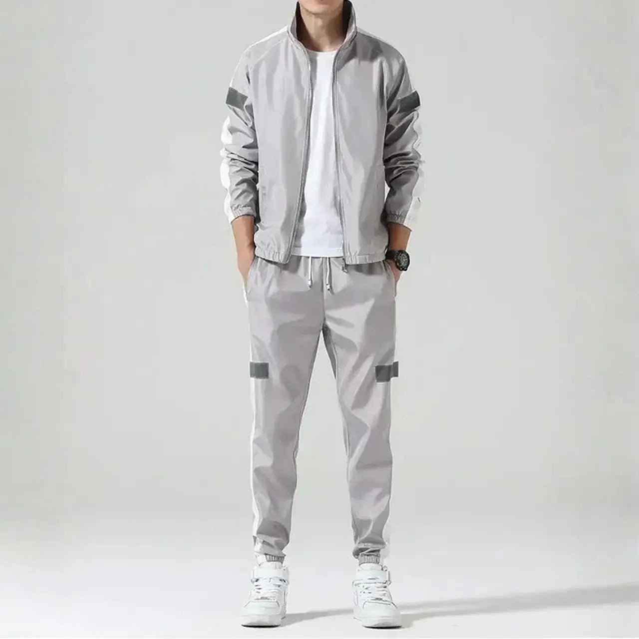 MunaWear - Tracksuits - Caden - Sporty Men's Tracksuit Set With Full-Zip Jacket And Jogger Pants For Active Days - 