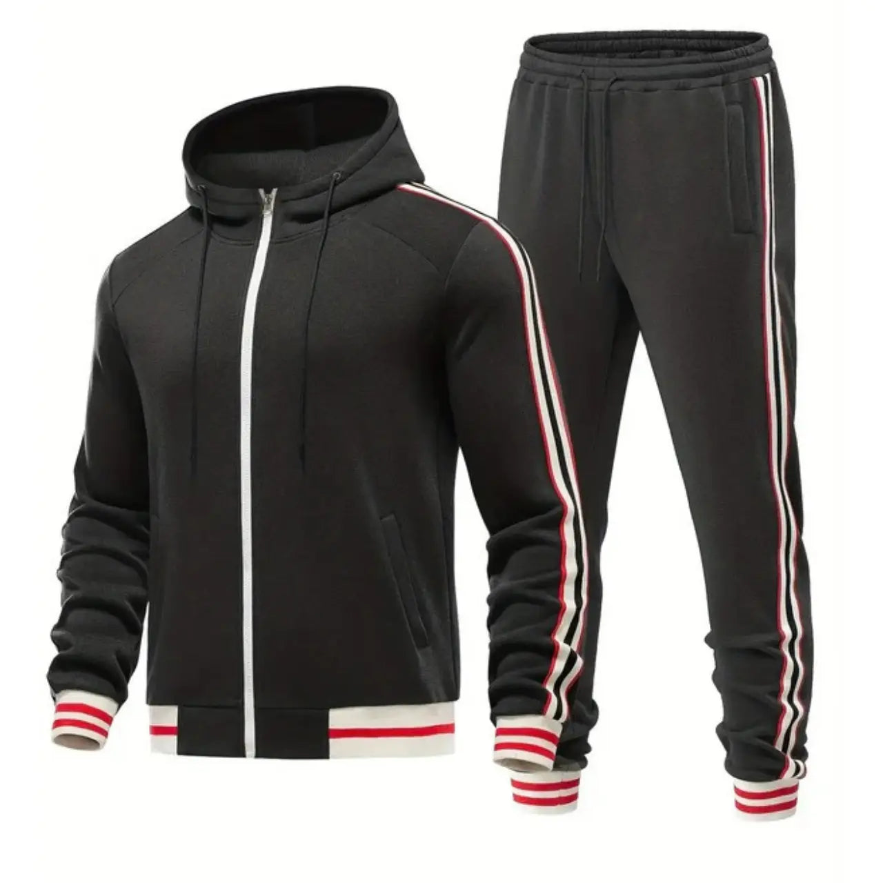 MunaWear - Tracksuits - Caden - Sporty Men's Tracksuit Set With Hoodie And Joggers For Casual Wear - 