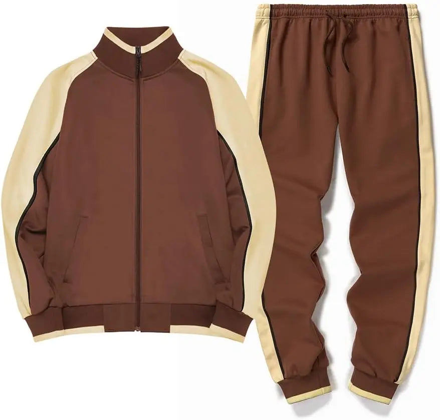 Caden - Stylish Men's Tracksuit Set With Colorblock Design For Active Lifestyle 11