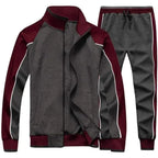MunaWear - Tracksuits - Caden - Stylish Men's Tracksuit Set With Colorblock Design For Active Lifestyle - Grey / 2XL