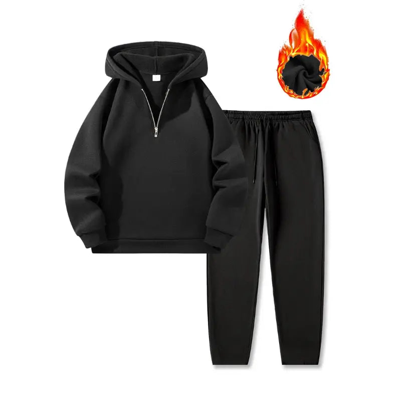 MunaWear - Tracksuits - Caden - Stylish Men's Tracksuit With Half Zipper For Casual Outdoor Activities - 