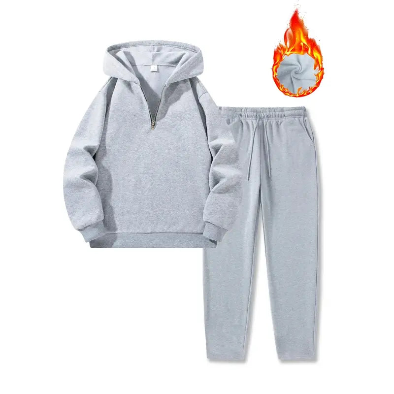 MunaWear - Tracksuits - Caden - Stylish Men's Tracksuit With Half Zipper For Casual Outdoor Activities - 