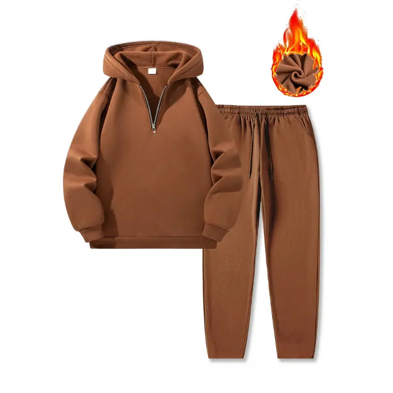 MunaWear - Tracksuits - Caden - Stylish Men's Tracksuit With Half Zipper For Casual Outdoor Activities - 