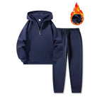 MunaWear - Tracksuits - Caden - Stylish Men's Tracksuit With Half Zipper For Casual Outdoor Activities - 