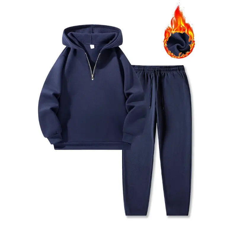 MunaWear - Tracksuits - Caden - Stylish Men's Tracksuit With Half Zipper For Casual Outdoor Activities - 