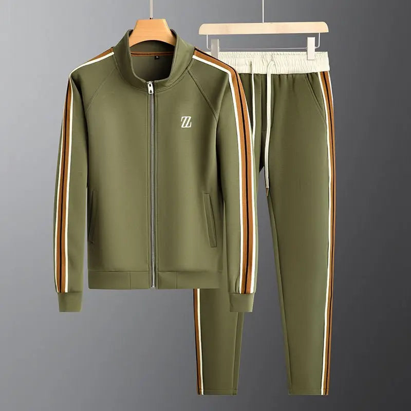 Modern Men's Tracksuit Set with Tailored Fit and Sporty Stripe Accents – Comfortable Lycra Tracksuits for Workouts and Casual Wear 4