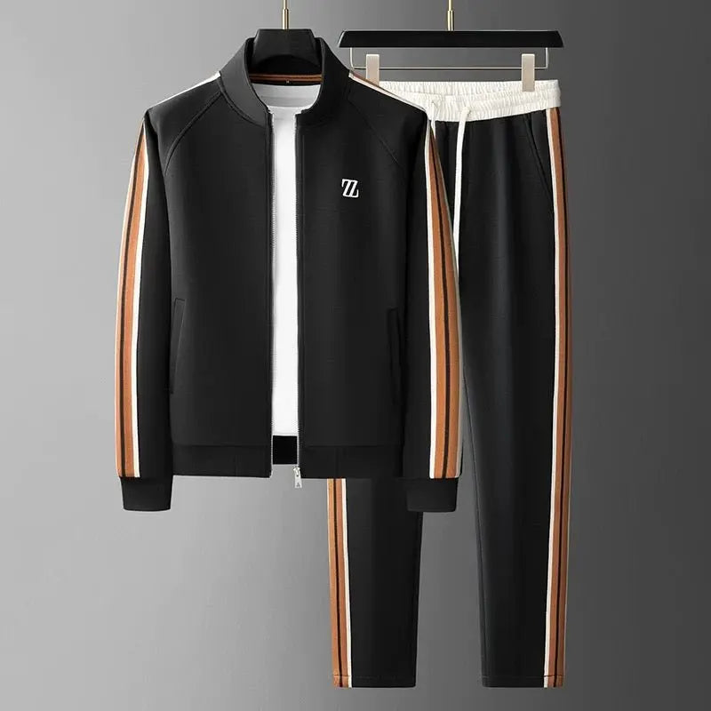 Modern Men's Tracksuit Set with Tailored Fit and Sporty Stripe Accents – Comfortable Lycra Tracksuits for Workouts and Casual Wear 8