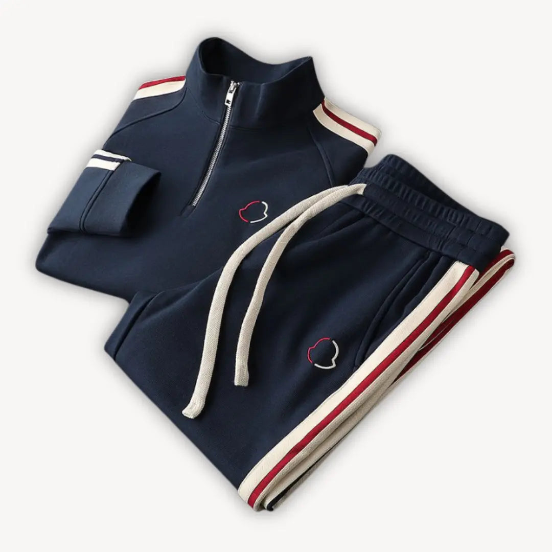 Modern Men's Tracksuit with Zip-Up Design – Breathable Cotton Blend, Relaxed Fit for Casual and Active Wear 1