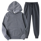 MunaWear - Tracksuits - Grady – Stylish Solid Color Hoodie and Pants Set for Men - Dark Gray / 3XL