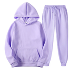 MunaWear - Tracksuits - Grady – Stylish Solid Color Hoodie and Pants Set for Men - Light Purple / 3XL