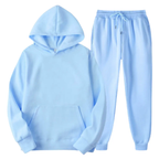 MunaWear - Tracksuits - Grady – Stylish Solid Color Hoodie and Pants Set for Men - Sky Blue / 3XL