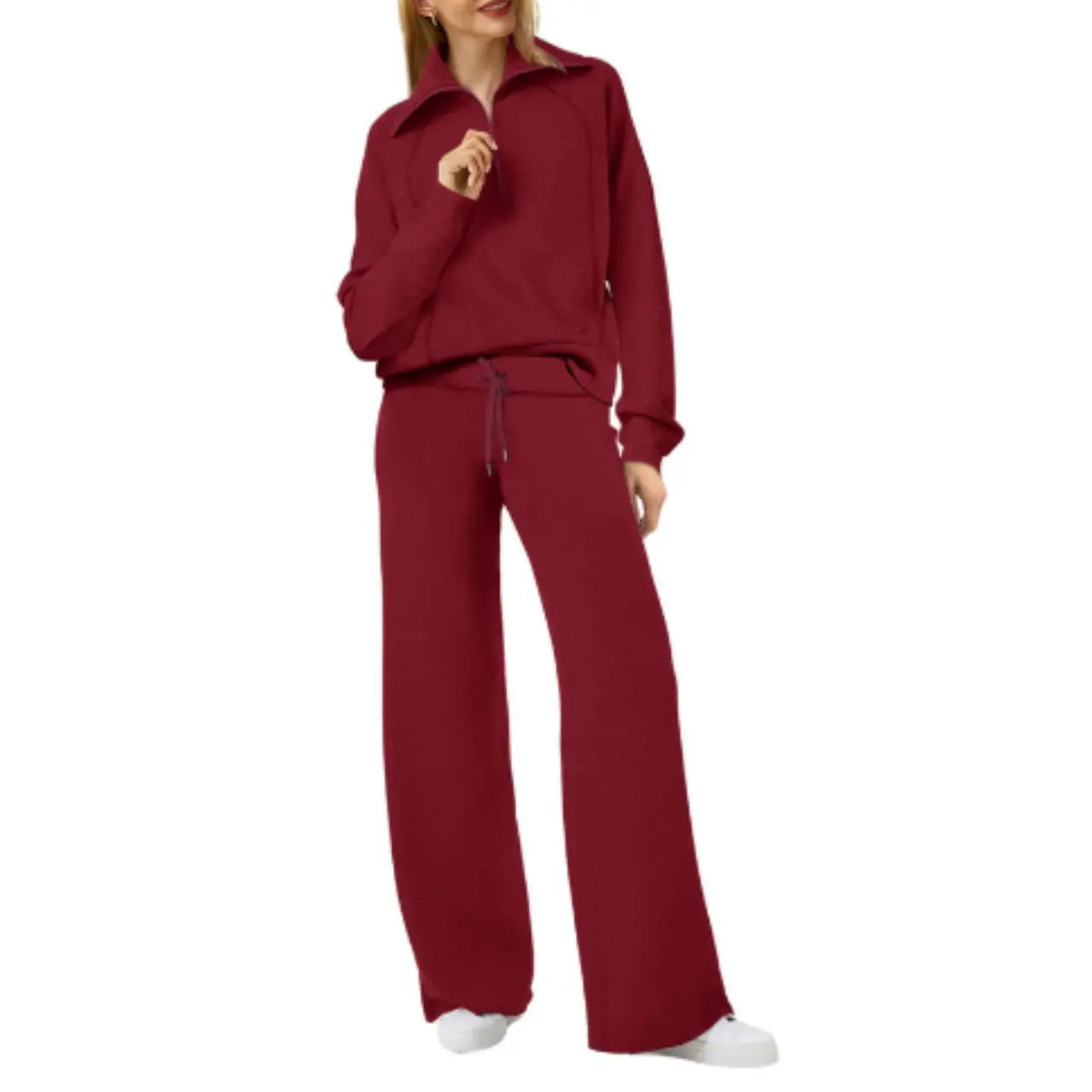 MunaWear - Tracksuits - Liora - Stylish Women's Tracksuit Set With Wide-Leg Design For Casual Outings - 