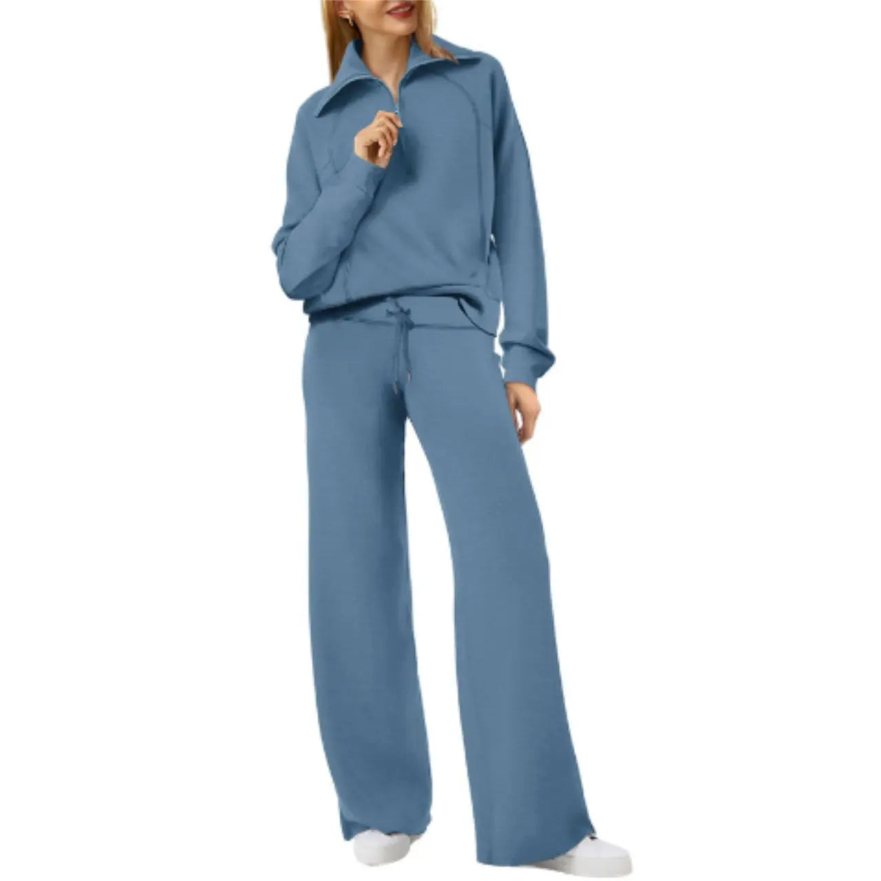 MunaWear - Tracksuits - Liora - Stylish Women's Tracksuit Set With Wide-Leg Design For Casual Outings - 