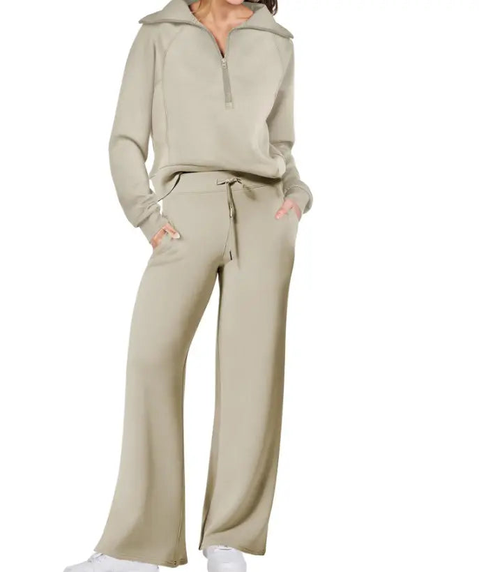 Liora - Stylish Women's Tracksuit Set With Wide-Leg Design For Casual Outings 0