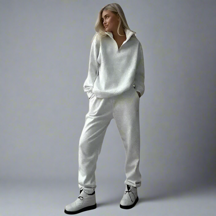 Mia – Stylish Women's Tracksuit Set in Pink & Yellow, Relaxed Oversized Fit