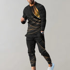 Omar – Stylish Men's Tracksuit with Gold Accents, Size S-XXL 0