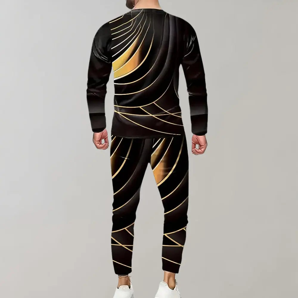 Omar – Stylish Men's Tracksuit with Gold Accents, Size S-XXL 1