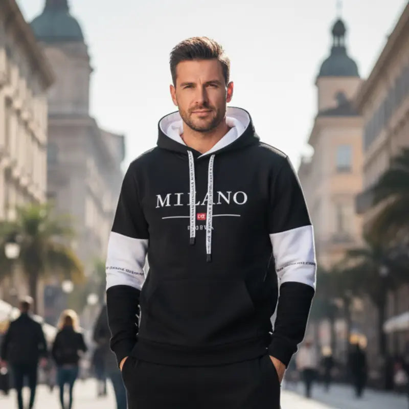 MunaWear - Tracksuits - Rhett – Stylish Hooded Sweatshirt & Jogger Pants Set for Men, Casual Sport Suit - 