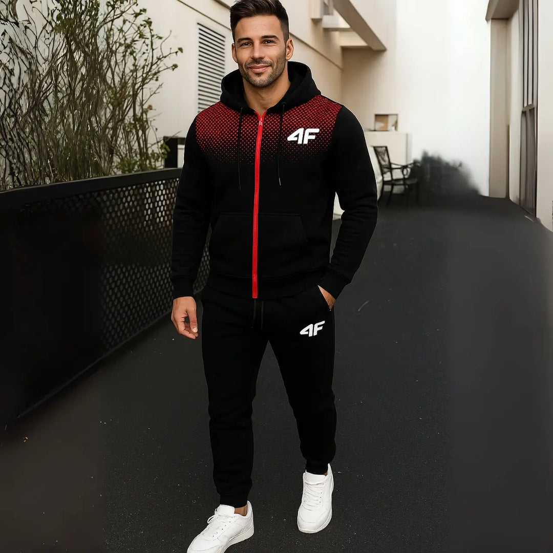 MunaWear - Tracksuits - Ridge – Mens Tracksuit Set with Printed Zipper Jacket & Jogging Sweatpants for Comfortable Casual Style - 
