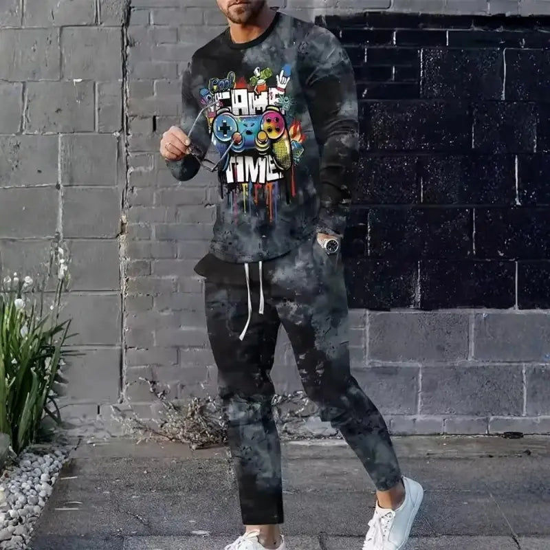 MunaWear - Tracksuits - Robin – Stylish Casual Tracksuit for Men with Bold Graphic Print - 