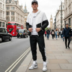 MunaWear - Tracksuits - Ryder – Sporty Men's Tracksuit Set with Windbreaker & Joggers, Lightweight & Breathable Size M-4XL - Black / 3XL