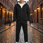 MunaWear - Tracksuits - Sven – Comfortable Sherpa Lined Men's Tracksuit with Hoodie & Joggers - Black / 5XL
