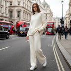 MunaWear - Tracksuits - Terrae – Cozy Knitted Turtleneck Sweater & Straight Jogging Pants Set - 