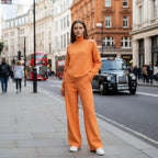 MunaWear - Tracksuits - Terrae – Cozy Knitted Turtleneck Sweater & Straight Jogging Pants Set - 