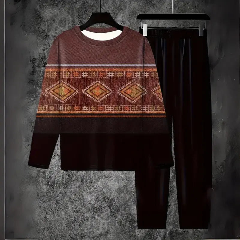 Tristan – Retro Print Tracksuit for Men, Stylish & Comfortable Set