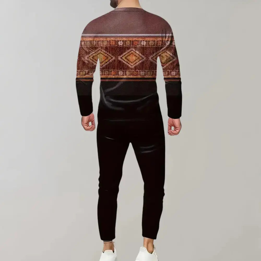 MunaWear - Tracksuits - Tristan – Retro Print Tracksuit for Men, Stylish & Comfortable Set - 