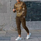 MunaWear - Tracksuits - Tristan – Retro Print Tracksuit for Men, Stylish & Comfortable Set - 