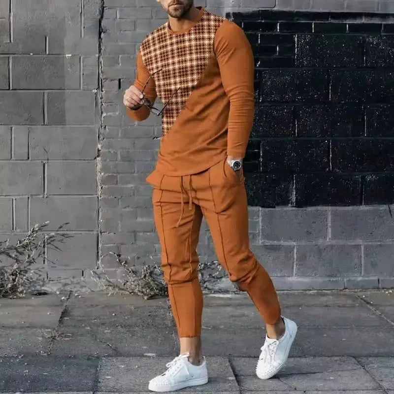 MunaWear - Tracksuits - Tristan – Retro Print Tracksuit for Men, Stylish & Comfortable Set - 