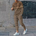 MunaWear - Tracksuits - Tristan – Retro Print Tracksuit for Men, Stylish & Comfortable Set - 