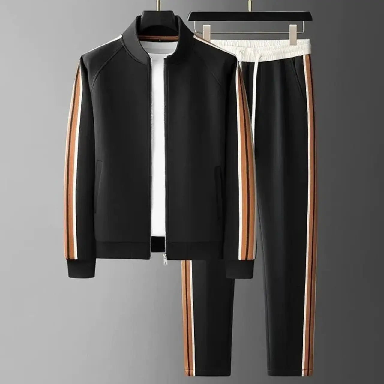 MunaWear - Tracksuits - Trivor – Modern Men's Tracksuit Set With Tailored Fit And Sporty Stripe Accents For Workouts And Casual Wear - 