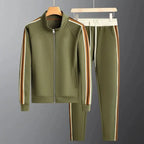 MunaWear - Tracksuits - Trivor – Modern Men's Tracksuit Set With Tailored Fit And Sporty Stripe Accents For Workouts And Casual Wear - 