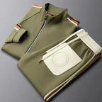 MunaWear - Tracksuits - Trivor – Modern Men's Tracksuit Set With Tailored Fit And Sporty Stripe Accents For Workouts And Casual Wear - 