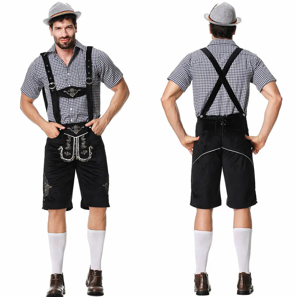 Oktoberfest Men's Trachten Outfit Set – Traditional Costume with Shirt, Pants & Optional Hat – Perfect for Beer Festivals 0